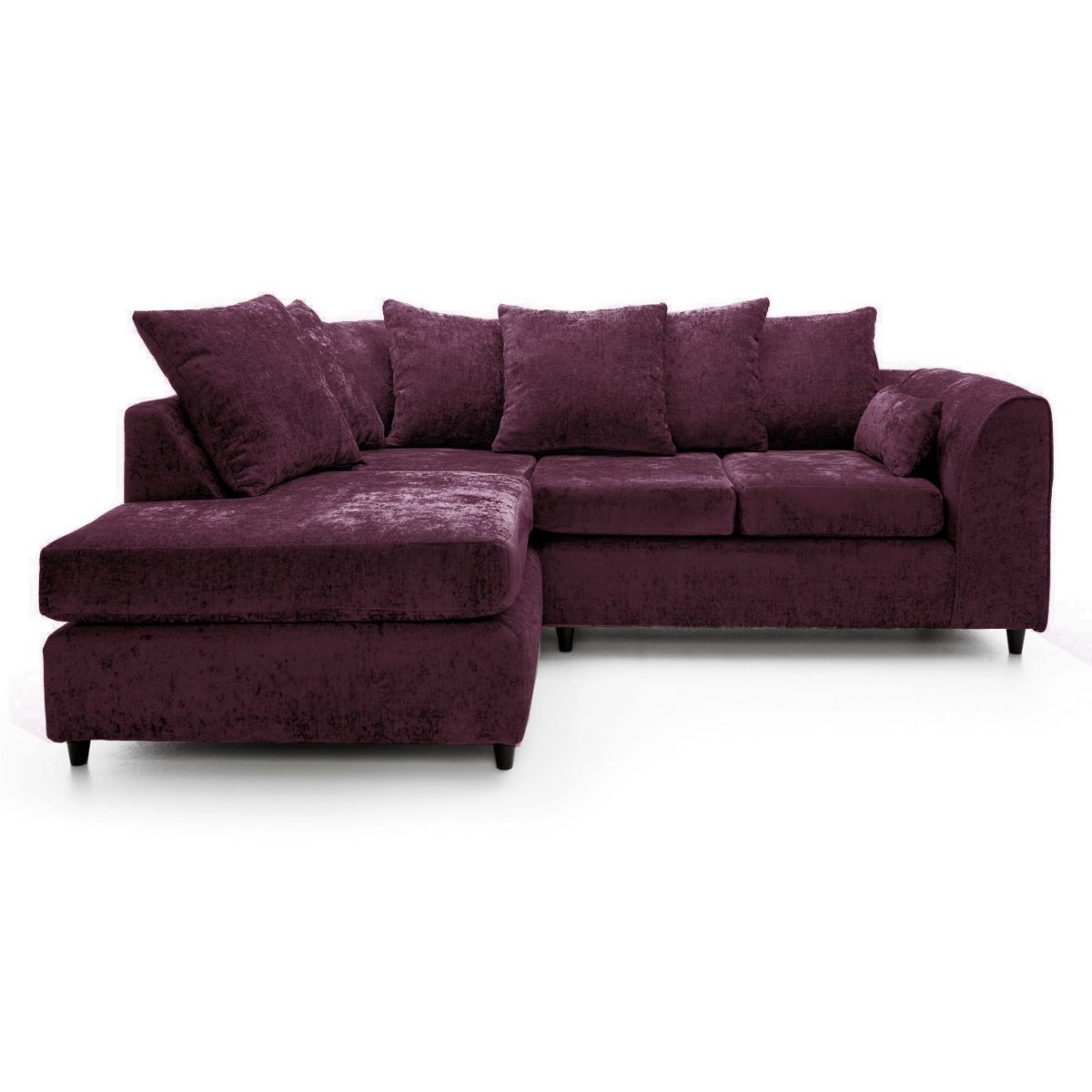 Dylan Chenille 4 Seater Fabric Corner Sofa in Aubergine Dylan Chenille 4 Seater Fabric Corner Sofa in Aubergine - Image 2