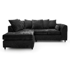 Alternative view of Dylan Chenille 4 Seater Fabric Corner Sofa in Black