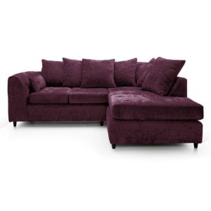 Dylan Chenille 4 Seater Fabric Corner Sofa in Aubergine Dylan Chenille 4 Seater Fabric Corner Sofa in Aubergine - Image 3