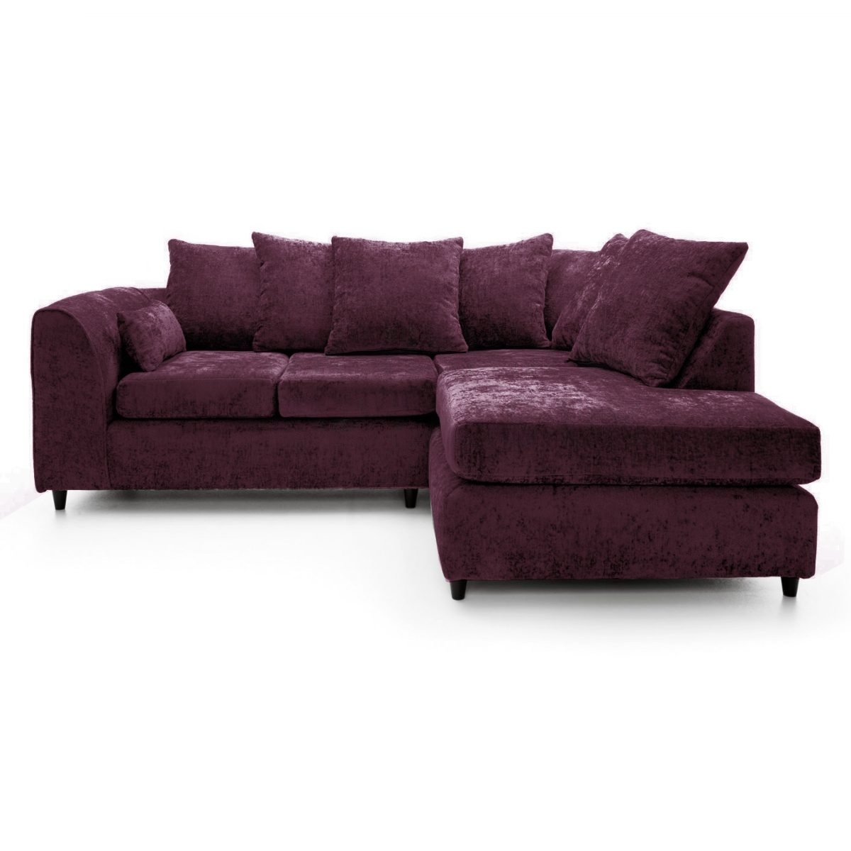 Dylan Chenille 4 Seater Fabric Corner Sofa in Aubergine Dylan Chenille 4 Seater Fabric Corner Sofa in Aubergine - Image 3