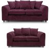 Dylan Chenille 3+2 Seater Fabric Sofa in Aubergine
