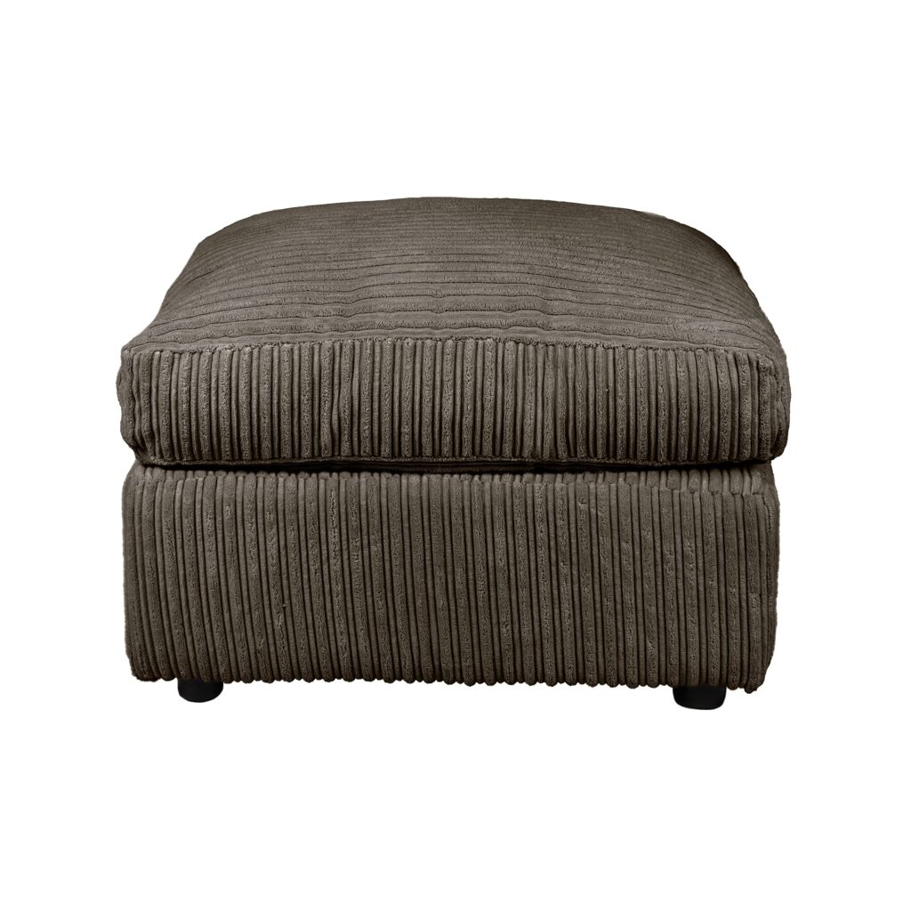 Dylan Jumbo Cord Fabric Footstool in Chocolate