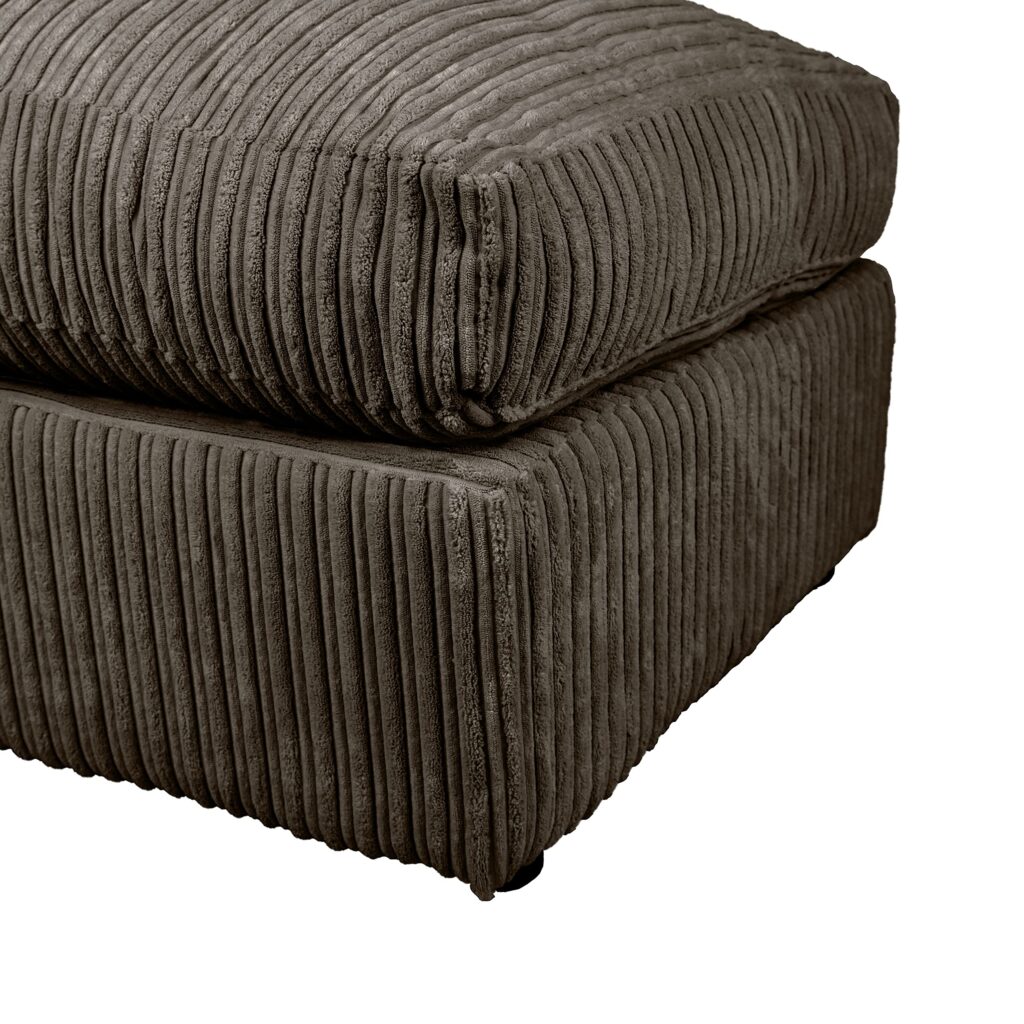 Dylan Jumbo Cord Fabric Footstool in Chocolate