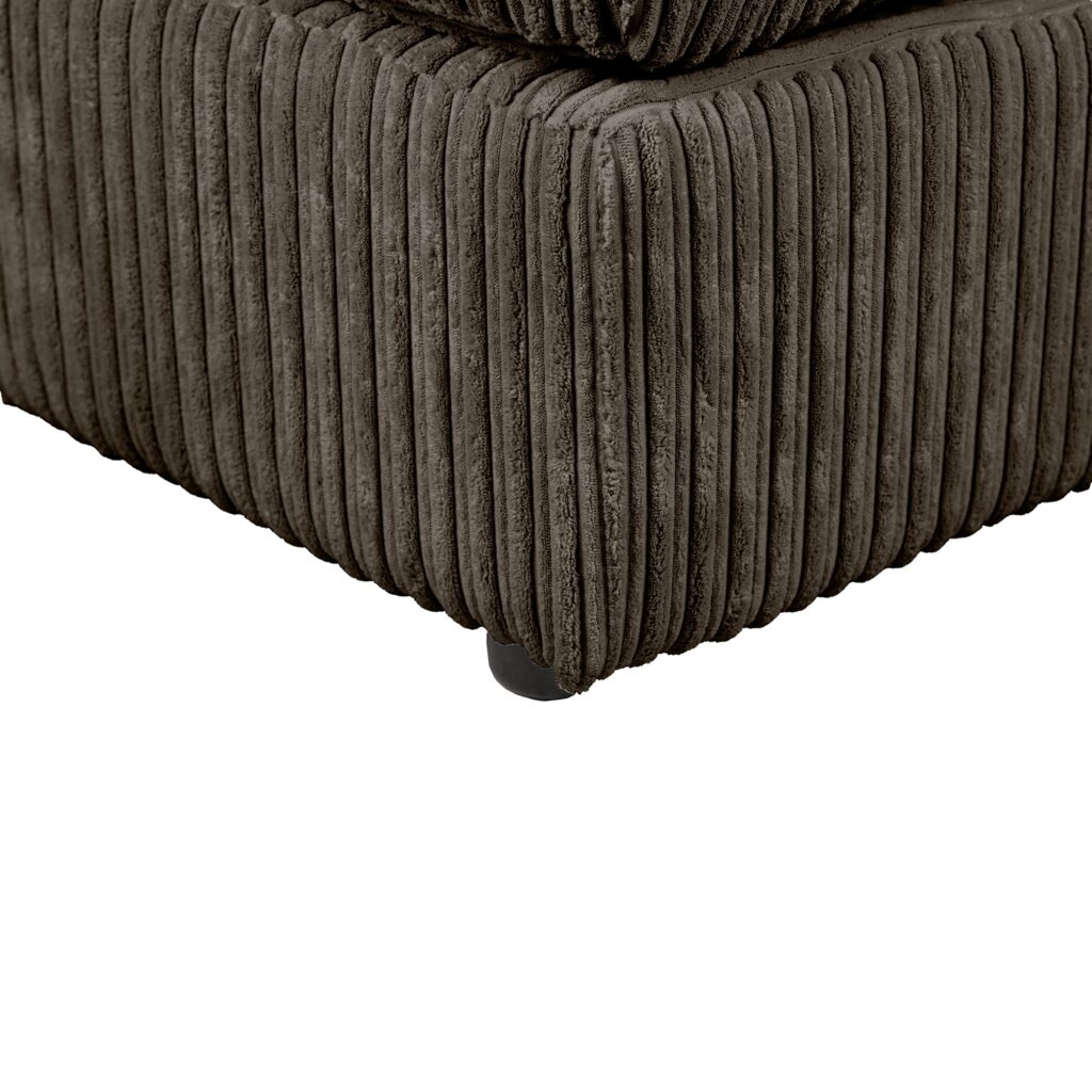 Dylan Jumbo Cord Fabric Footstool in Chocolate