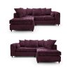 Dylan Chenille 4 Seater Fabric Corner Sofa in Aubergine
