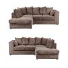 Dylan Jumbo Cord 4 Seater Fabric Corner Sofa in Chocolate