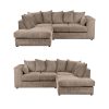 Dylan Jumbo Cord 4 Seater Fabric Corner Sofa in Coffee