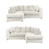 Dylan Jumbo Cord 4 Seater Fabric Corner Sofa in Cream