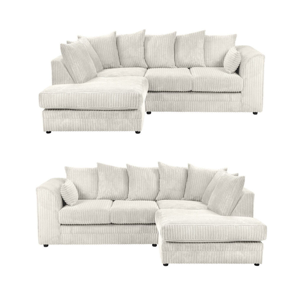 Dylan jumbo cord cream corner sofa