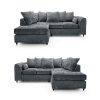 Dylan Chenille 4 Seater Fabric Corner Sofa in Grey