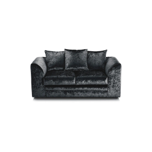 Dylan Crushed Velvet 3+2 Seater Fabric Sofa in Black Dylan Crushed Velvet 3+2 Seater Fabric Sofa in Black - Image 3