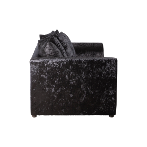 Dylan Crushed Velvet 3+2 Seater Fabric Sofa in Black Dylan Crushed Velvet 3+2 Seater Fabric Sofa in Black - Image 5