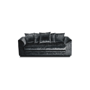 Dylan Crushed Velvet 3+2 Seater Fabric Sofa in Black Dylan Crushed Velvet 3+2 Seater Fabric Sofa in Black - Image 4