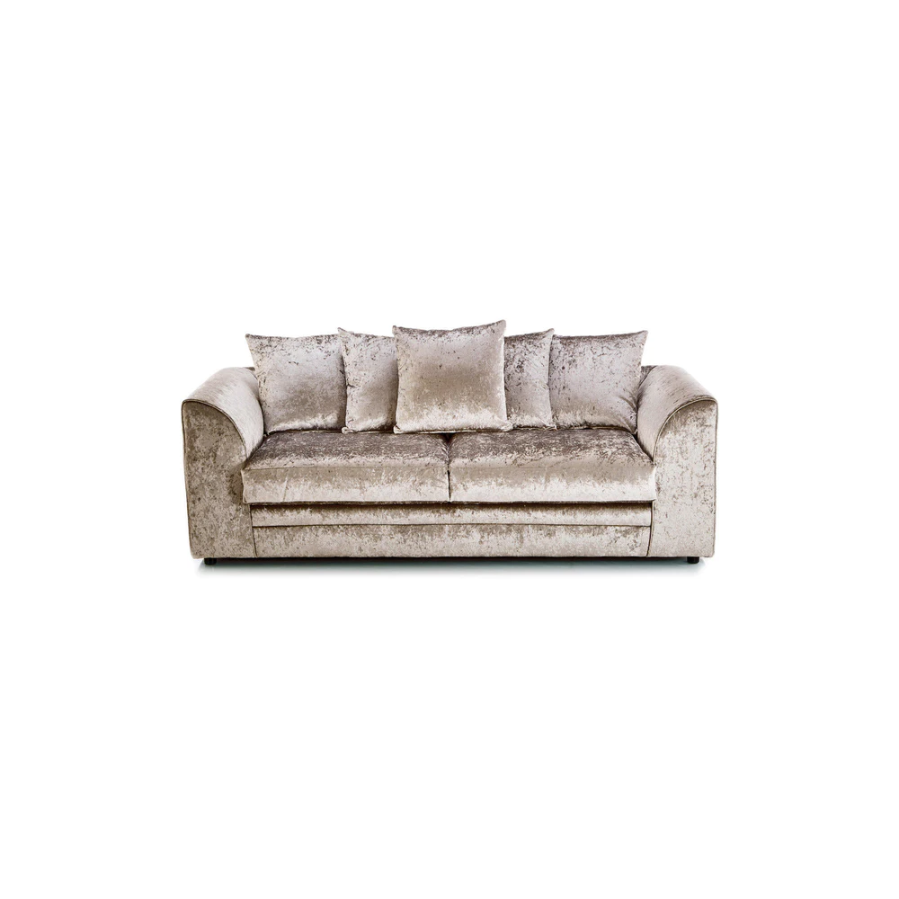 Dylan Crushed Velvet 3+2 Seater Fabric Sofa in Mink Dylan Crushed Velvet 3+2 Seater Fabric Sofa in Mink