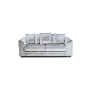 Dylan Crushed Velvet 3+2 Seater Fabric Sofa in Silver - Image 4
