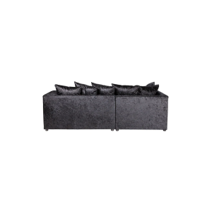 Dylan Crushed Velvet 4 Seater Fabric Corner Sofa in Black - Image 7