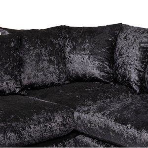 Alternative view of Dylan Crushed Velvet 4 Seater Fabric Corner Sofa in Black
