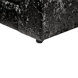 Dylan Crushed Velvet 4 Seater Fabric Corner Sofa in Black - Image 4