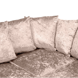 Alternative view of Dylan Crushed Velvet 4 Seater Fabric Corner Sofa in Mink