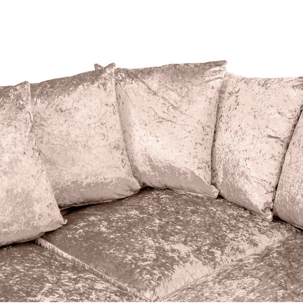 Dylan Crushed Velvet 3+2 Seater Fabric Sofa in Mink