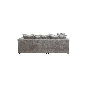 Dylan Crushed Velvet 3+2 Seater Fabric Sofa in Silver - Image 5