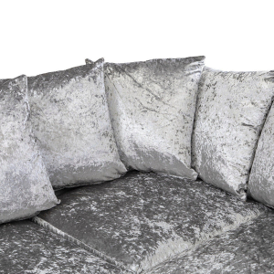 Alternative view of Dylan Crushed Velvet 4 Seater Fabric Corner Sofa in Silver