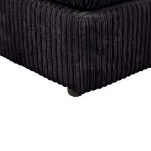 Dylan Jumbo Cord Fabric Footstool in Black - Image 4