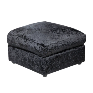 Enhance Your Home Decor with A Leather Armchair Dylan Crushed Velvet Fabric Footstool in Black