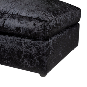 Alternative view of Dylan Crushed Velvet Fabric Footstool in Black
