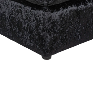 Dylan Crushed Velvet Fabric Footstool in Black Dylan Crushed Velvet Fabric Footstool in Black - Image 4