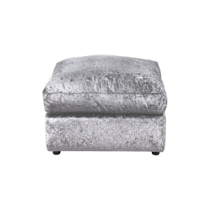 Dylan Crushed Velvet Fabric Footstool in Silver Dylan Crushed Velvet Fabric Footstool in Silver - Image 3