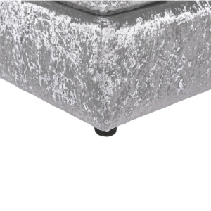 Dylan Crushed Velvet Fabric Footstool in Silver Dylan Crushed Velvet Fabric Footstool in Silver - Image 4