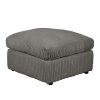 Dylan Jumbo Cord Fabric Footstool in Grey