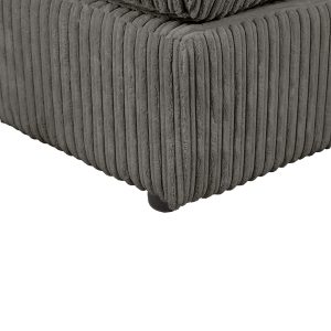 Dylan Jumbo Cord Fabric Footstool in Grey - Image 4