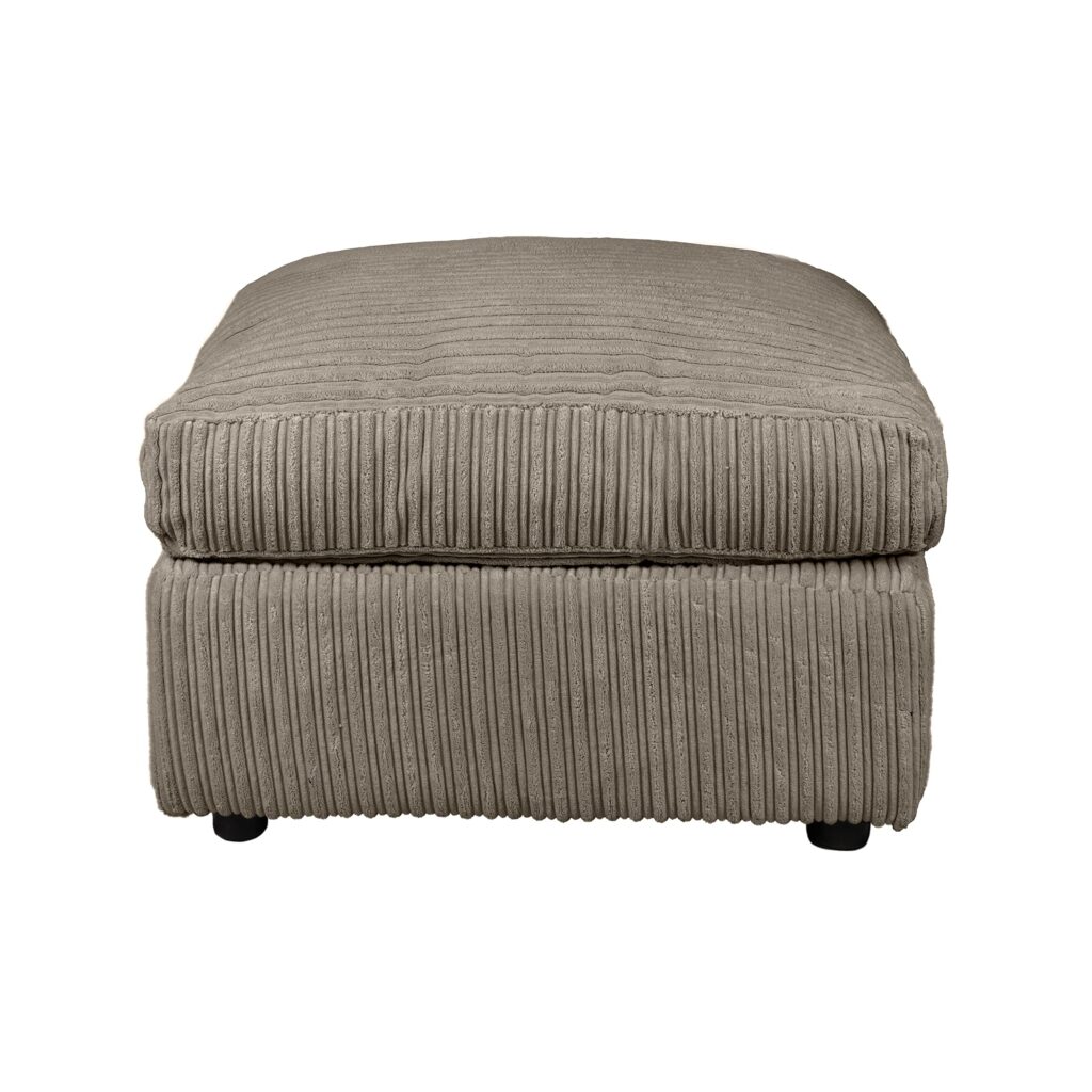 Dylan Jumbo Cord Fabric Footstool in Coffee