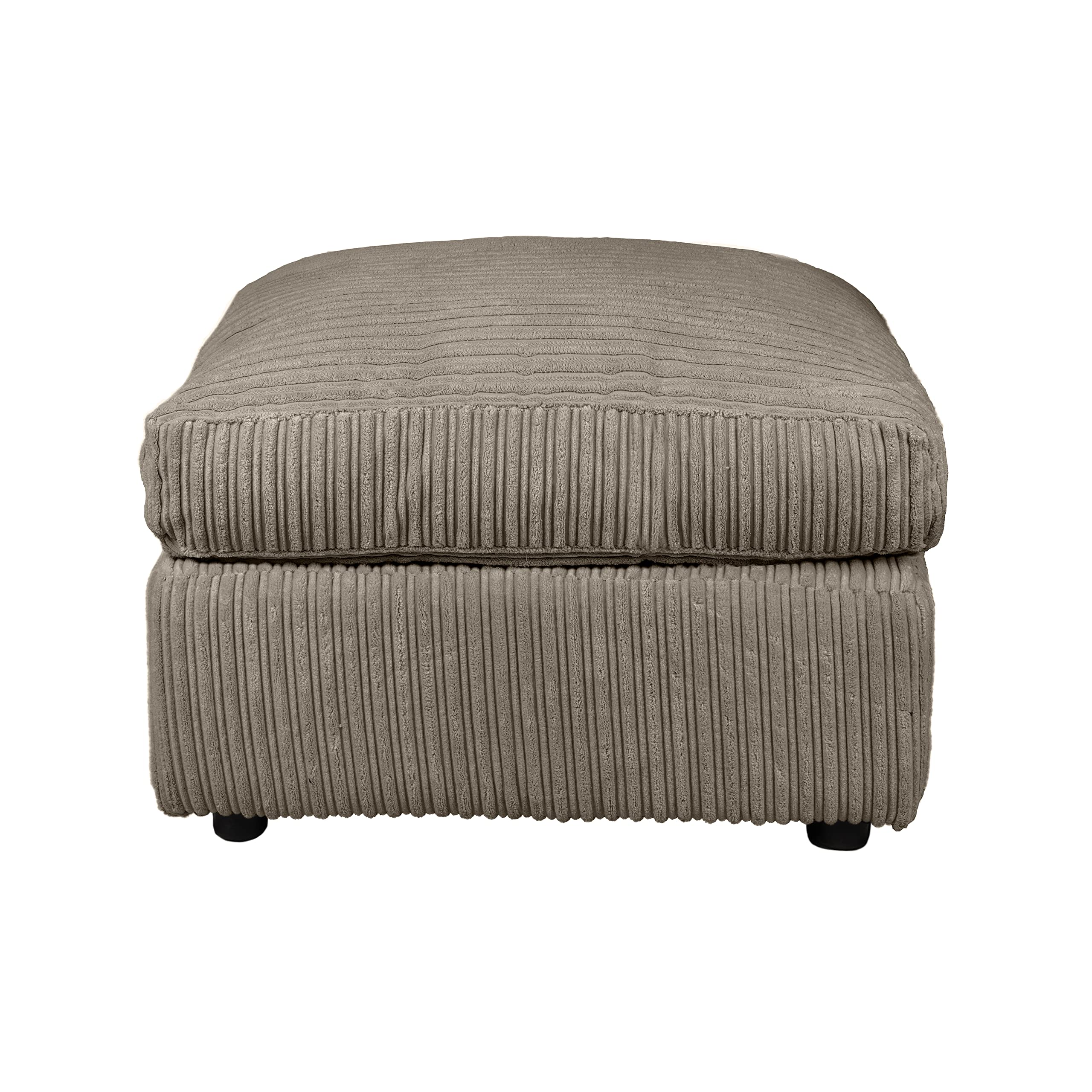 Dylan Jumbo Cord Fabric Footstool in Coffee Dylan Jumbo Cord Fabric Footstool in Coffee - Image 3