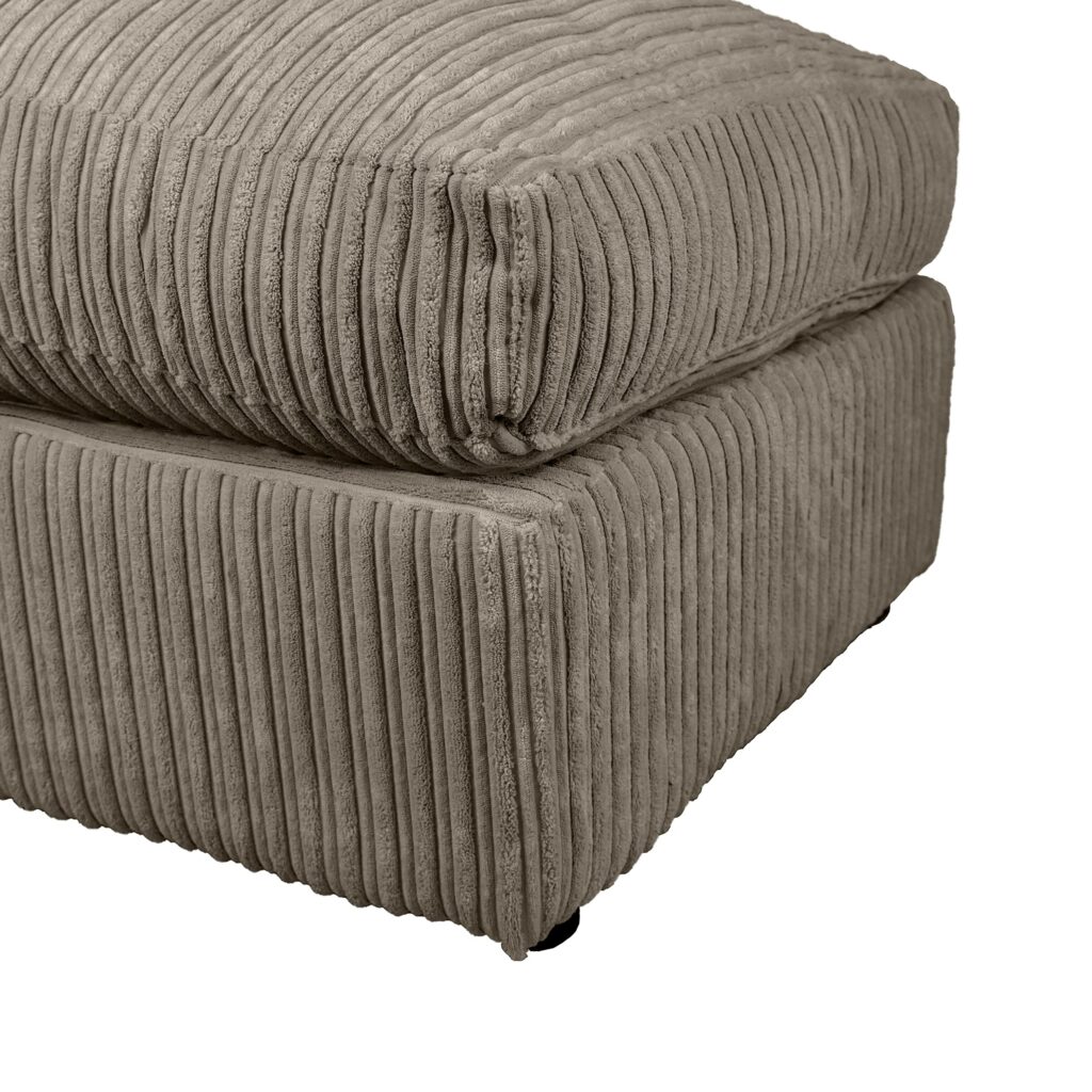 Dylan Jumbo Cord Fabric Footstool in Coffee