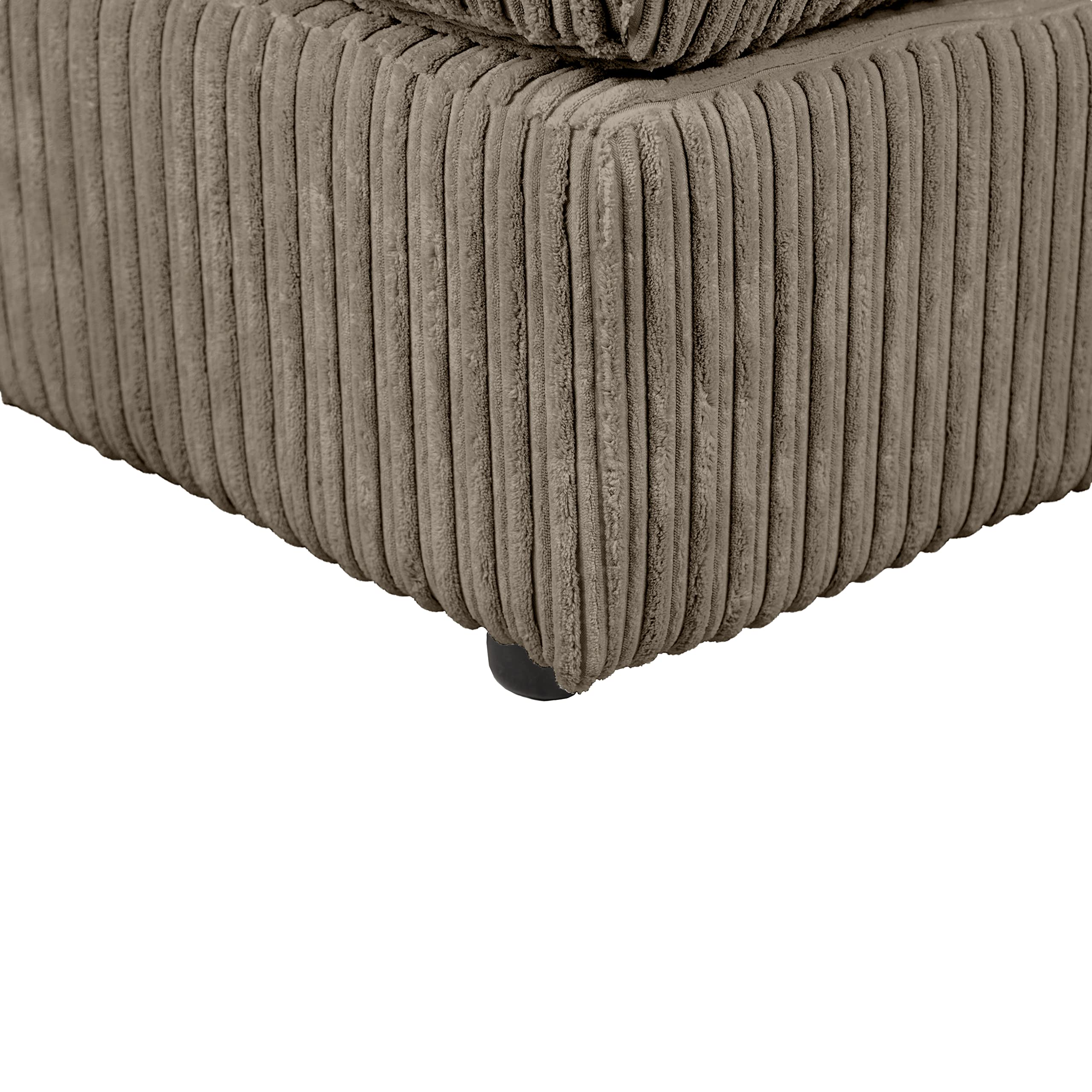 Dylan Jumbo Cord Fabric Footstool in Coffee Dylan Jumbo Cord Fabric Footstool in Coffee - Image 4