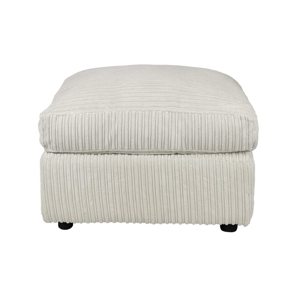 Dylan Jumbo Cord Fabric Footstool in Cream