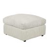 Dylan Jumbo Cord Fabric Footstool in Cream