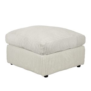 Enhance Your Home Decor with A Leather Armchair Dylan Jumbo Cord Fabric Footstool in Cream