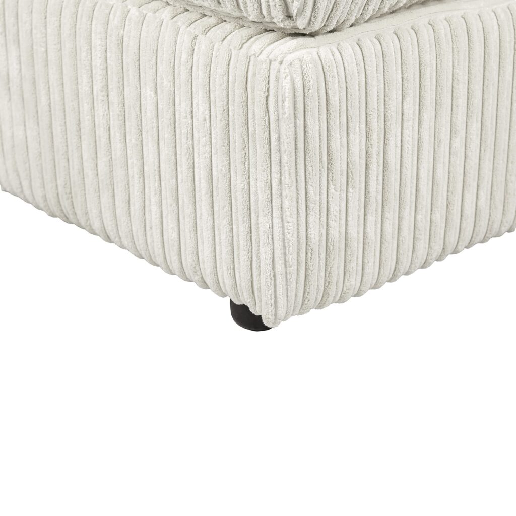 Dylan Jumbo Cord Fabric Footstool in Cream