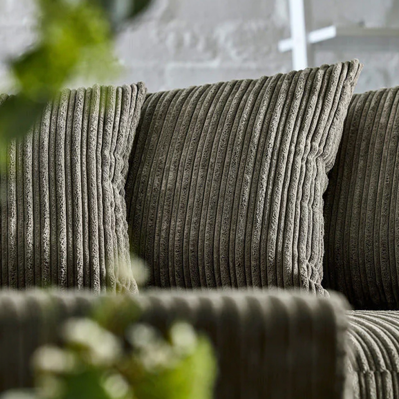 Dylan Jumbo Cord 4 Seater Fabric Corner Sofa in Grey Dylan Jumbo Cord 4 Seater Fabric Corner Sofa in Grey - Image 4
