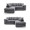 Dylan Jumbo Cord 4 Seater Fabric Corner Sofa in Grey