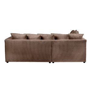 Dylan Jumbo Cord 4 Seater Fabric Corner Sofa in Coffee - Image 7