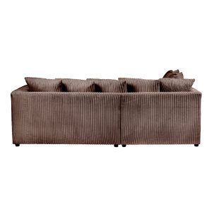 Dylan Jumbo Cord 4 Seater Fabric Corner Sofa in Chocolate Dylan Jumbo Cord 4 Seater Fabric Corner Sofa in Chocolate - Image 8