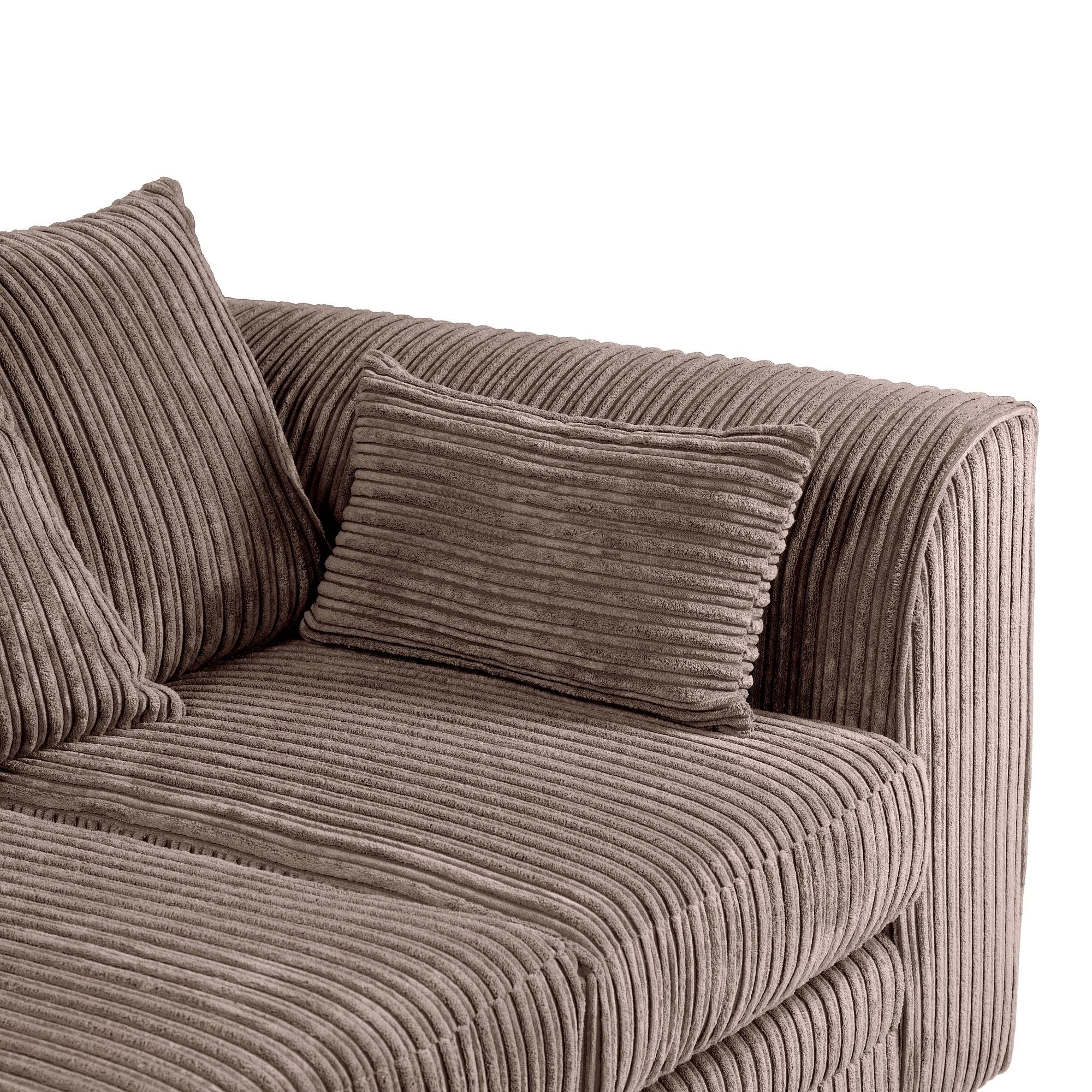 Dylan Jumbo Cord 4 Seater Fabric Corner Sofa in Chocolate Dylan Jumbo Cord 4 Seater Fabric Corner Sofa in Chocolate - Image 2