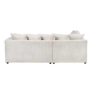 Dylan Jumbo Cord 4 Seater Fabric Corner Sofa in Cream Dylan Jumbo Cord 4 Seater Fabric Corner Sofa in Cream - Image 8