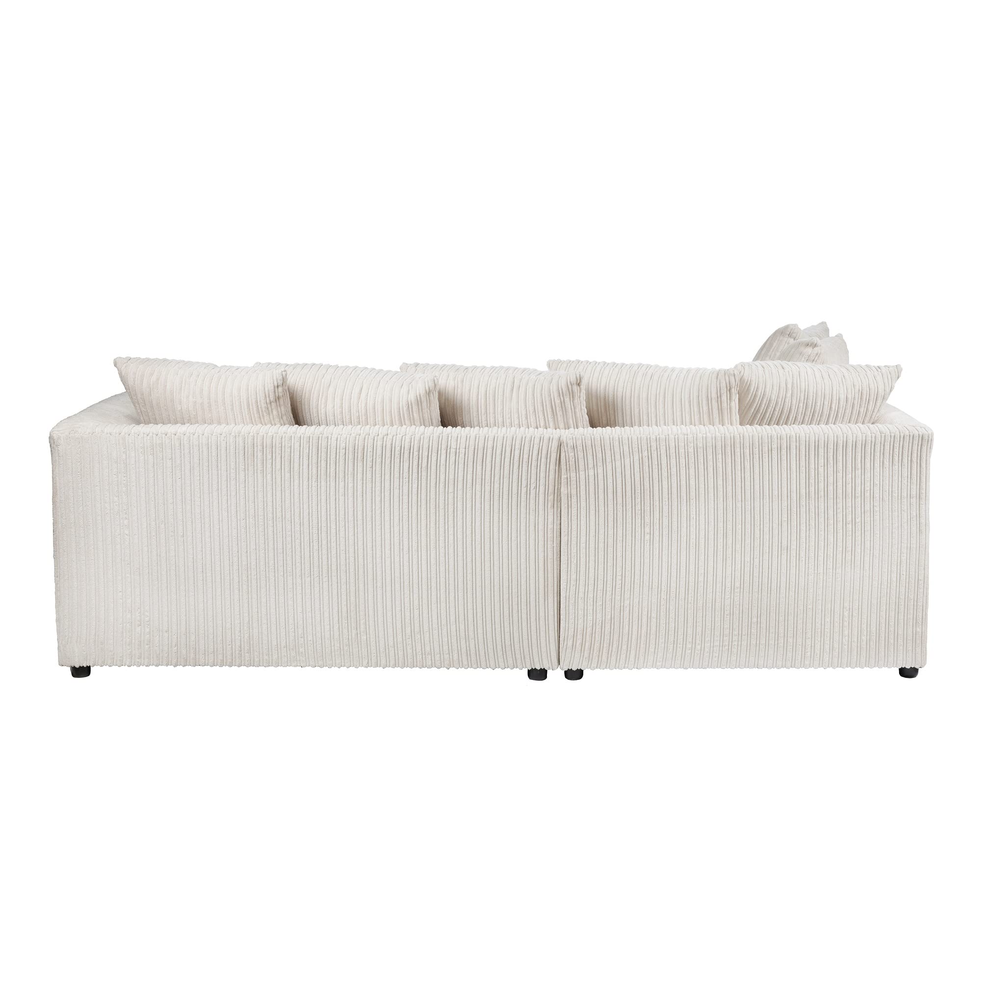 Dylan Jumbo Cord 4 Seater Fabric Corner Sofa in Cream Dylan Jumbo Cord 4 Seater Fabric Corner Sofa in Cream - Image 8