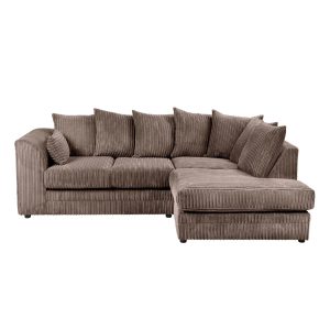 Dylan Jumbo Cord 4 Seater Fabric Corner Sofa in Chocolate Dylan Jumbo Cord 4 Seater Fabric Corner Sofa in Chocolate - Image 5